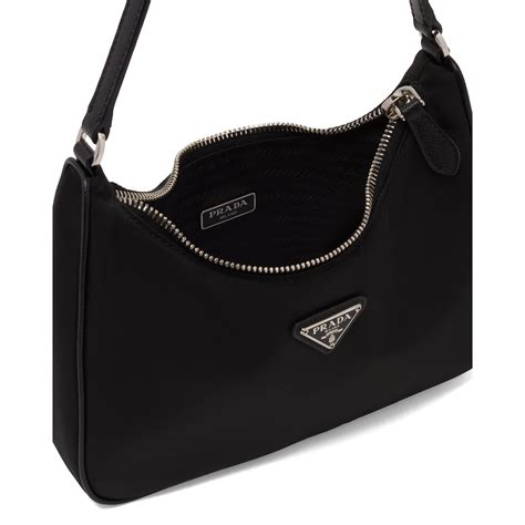 prada re-edition 2005 nylon and saffiano leather mini-bag|Prada hobo nero leather.